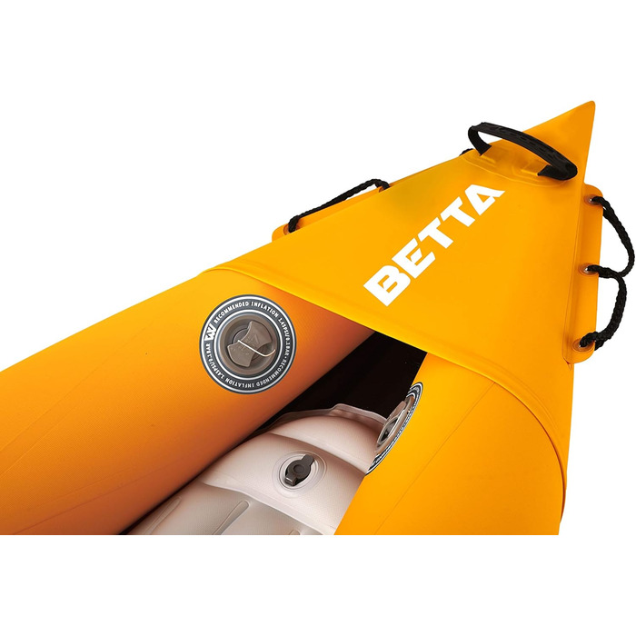 Надувний каяк Aquamarina Betta-312 для дорослих, 1 місце, помаранчевий/зелений/білий