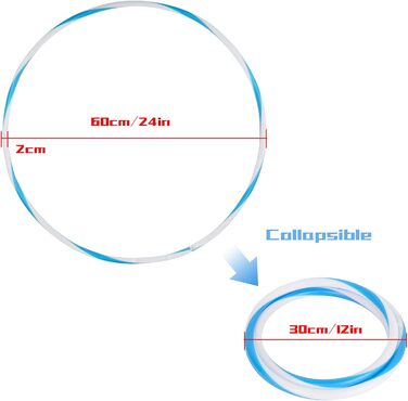 LED Хулахуп для дорослих, 10 кольорів, стробоскоп, фітнес, танці, схуднення, світиться, 60 см, синій