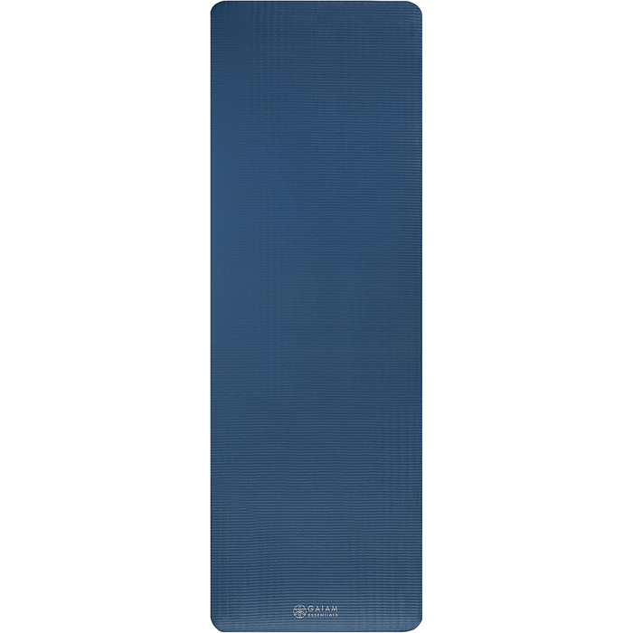 Yogamat Gaiam Essentials товстий 1 см, синій (183x61 см) для йоги та фітнесу з ременем