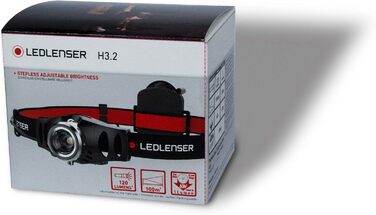 Ліхтар на лоб Ledlenser H3.2: акумуляторний, 600 люмен, регульований фокус, 120 годин роботи, червоне заднє світло, USB-зарядка