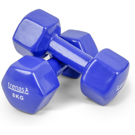 Гантелі TRENAS Hexagon 2 x 8 кг, набір для фітнесу та силових тренувань, для жінок і чоловіків, для дому та спортзалу