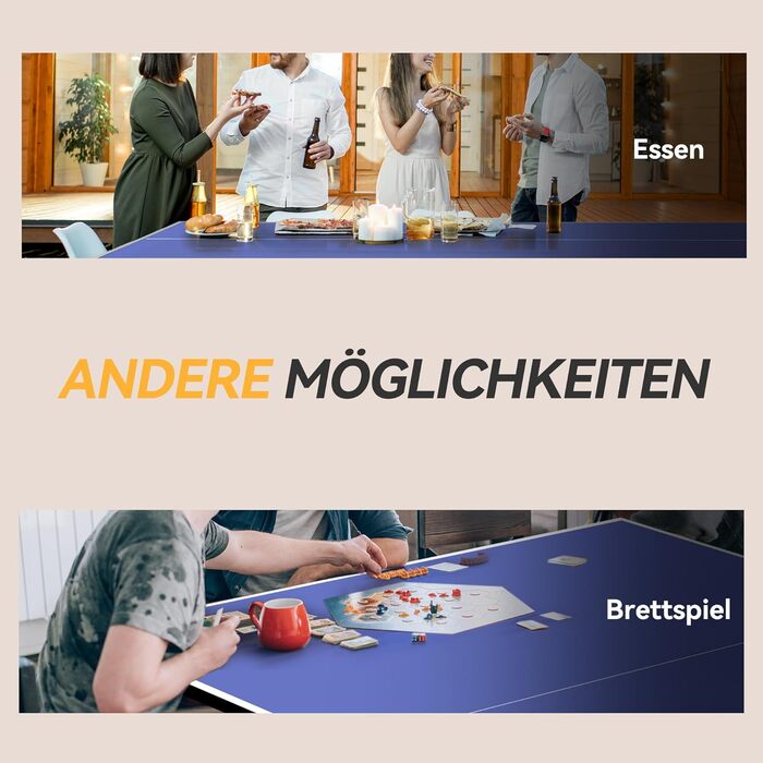 Стіл для пінг-понгу SPORTNOW Mid Size, розкладний, з роликами та сіткою, 3 м'ячі, 12 мм, вологостійкий, для гри в приміщенні та на вулиці, 274 x 152,5 x 76 см, блакитний