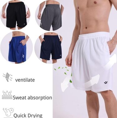 Спортивні штани чоловічі з кишенями та еластичним поясом, швидкодрійна спортивна/бігова штанина (4XL, чорний, сірий, білий, світло-сірий, зелений)