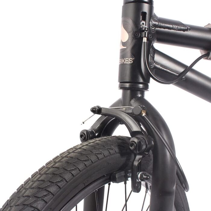 BMX велосипед KHE Black Jack 20 дюймів, алюмінієвий, чорний, з ротором Affix, вага 10,2 кг