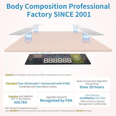 Інтелектуальна вага для тіла Homebud з LED-дисплеєм, рожеве золото, 182 кг, точність 0,05 кг, 13 показників тілобудови, синхронізація з додатком