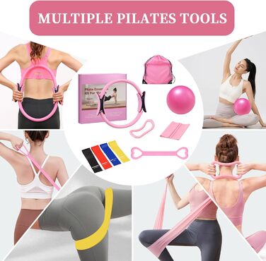 Набір для пілатесу на 10 частин: все необхідне для дому та занять на вулиці. Включає фітбол, кільце, стрічку та сумку для перенесення.