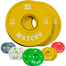 Фракційні диски Matchu Sports 0,25-2,5 кг, набір 2 шт, сталь з гумовим покриттям, діаметр 50 мм