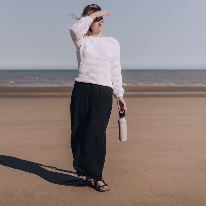 Термос-пляшка Super Sparrow з нержавіючої сталі - 350/500/620/750/1000 мл - Без витоку, BPA-Free. Ідеально для дітей, спорту, школи, фітнесу. З двома кришками (1000 мл, з квітковим дизайном)