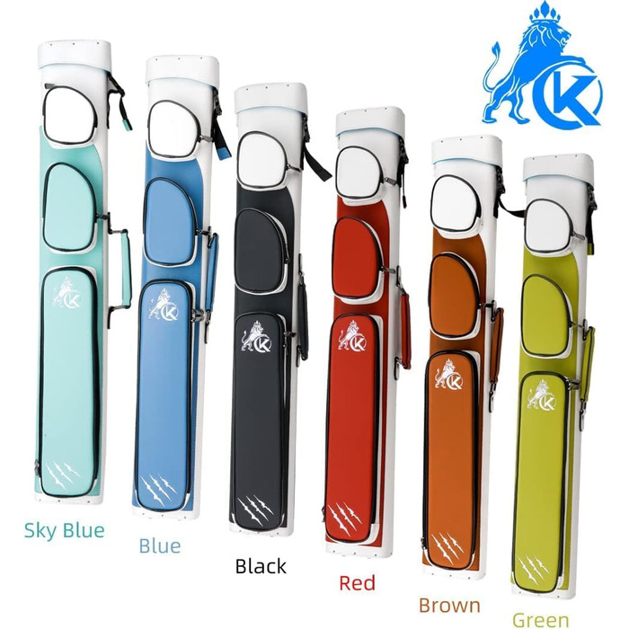 Чохол для більярдних куль KONLLEN, ручної роботи, 6 відділень, 2 кийки, 4 аксесуари, 6 кольорів, коричневий