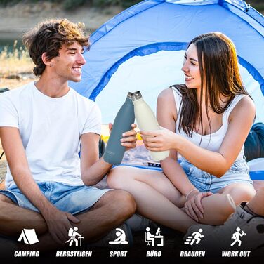 Дитяча термофляга WATERSY з нержавіючої сталі, 500 мл, Smogblau (з квітковим орнаментом)