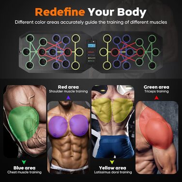 Тренажер для віджимань Push Up Board — багатофункціональна дошка для прокачування грудей та рук з таймером-лічильником, обладнання для калістеніки та фітнесу вдома