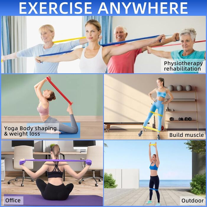 Набір фітнес-гумок 9 шт. (латекс), 4 шт. (TPE), для фітнесу, йоги, силових тренувань, реабілітації