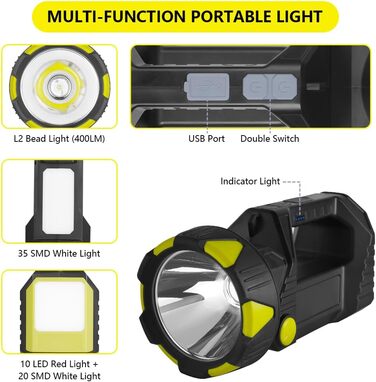 Ліхтар кемпінговий LED Flintronic 1000 люмен, перезарядний, 8 режимів, водонепроникний, powerbank 3600mAh, чорний