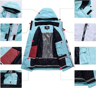 Жіночий комплект гірськолижний: куртка та штани HOTIAN, водонепроникний, вітрозахисний, теплий, для сноуборду та гірськолижного спорту