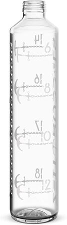 Мотиваційна пляшка для води 1 л NAVIGATOR, скляна, з тайм-маркуванням, без BPA, для газованої води, нічний синій, ударостійка, герметична