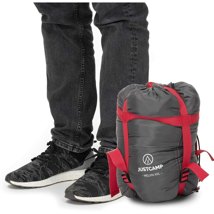 Сплячий мішок Justcamp Melvin XXL 4 сезони для дорослих, сірий