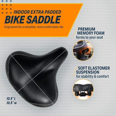 Крісло для велосипеда Bikeroo – сумісне з Peloton, м'яке крісло для жінок та чоловіків – для тренувань, вулиці та велотренажера (Indoor Bike, Elastomer)