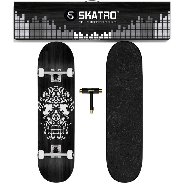Професійний скейтборд SKATRO 78.7 см для дорослих, підлітків та дітей - Комплект для початківців