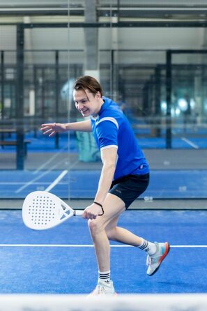 Падельна ракетка VirtuFit Fusion Pro для початківців і досвідчених, гібрид, біло-срібляста