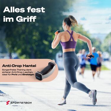 Гантелі Sportstech AH100 2 шт. - Комплект для дому, 1-5 кг, з петлями та функцією віджимань. Німецька якість для жінок та чоловіків.