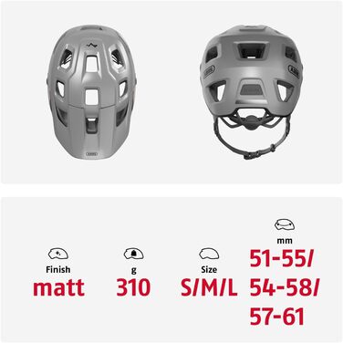 Велосипедний шолом ABUS MoDrop для MTB, сріблястий, розмір S (51-55 см), міцний, з вентиляцією, унісекс