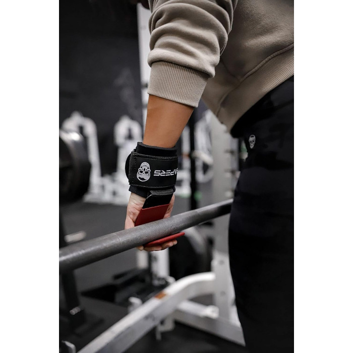 Підтримуючі манжети для важкої атлетики Gymreapers (пара), міцні ремені на зап'ястя для підтримки хватки, для підтягувань, шрагів - фітнес рукавички для чоловіків та жінок