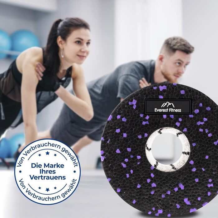 Фасціальна ролика EVERST FITNESS 30 см середньої жорсткості для масажу спини, пілатесу та фітнесу