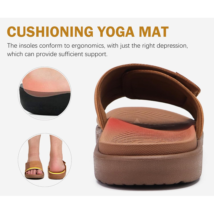 Чоловічі сандалі ONCAI з регульованими ремінцями, відкритим носком, спортивні слайди, пляжні сандалі з м'якою устілкою та підтримкою склепіння стопи, розмір 43.5 EU, хакі