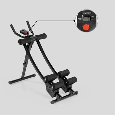 Тренажер для пресу VITALmaxx Fitmaxx 5/Abmaxx 6 з комп'ютером, фітнес-обладнання для початківців і досвідчених, 5 рівнів складності, складаний, для всього тіла