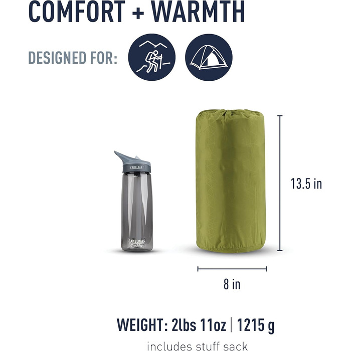 Каремат самонадувний Sea to Summit Camp L (200x63x3.8 см) для кемпінгу та хайкінгу