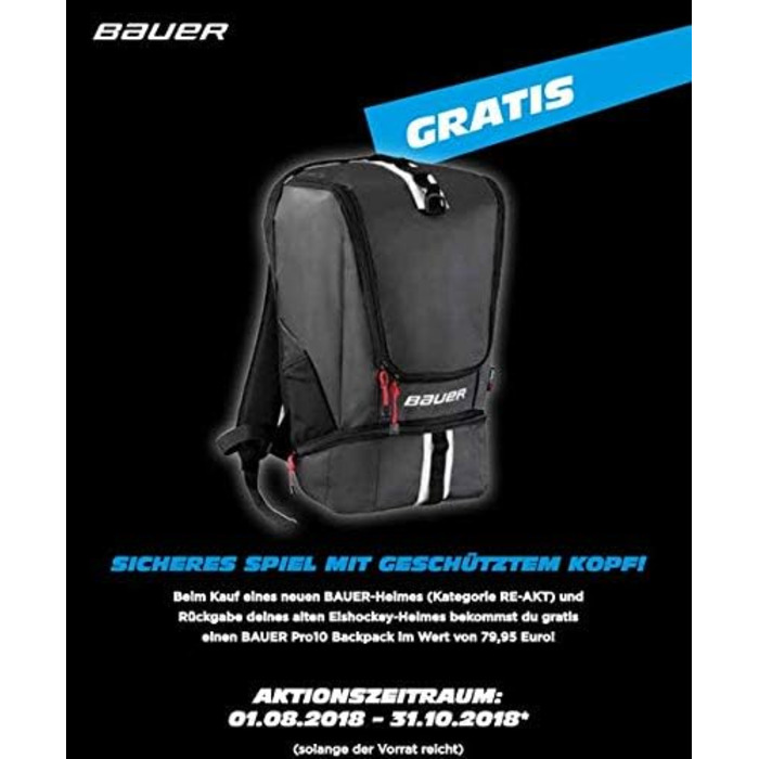 Хокейний шолом BAUER RE-AKT 100 Combo для дітей, червоний