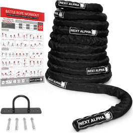 Battle Rope Next Alpha 38/50 мм, 9/12/15 м з чохлом, анкером і постером для тренувань