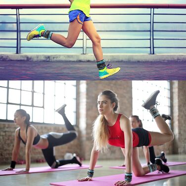 Штанги на щиколотки Sportneer, регульовані, 1 кг - 4,5 кг, для фітнесу, тренувань, ходьби, бігу, 2.2 кг на щиколотку, 4.5 кг пара (Хакі)