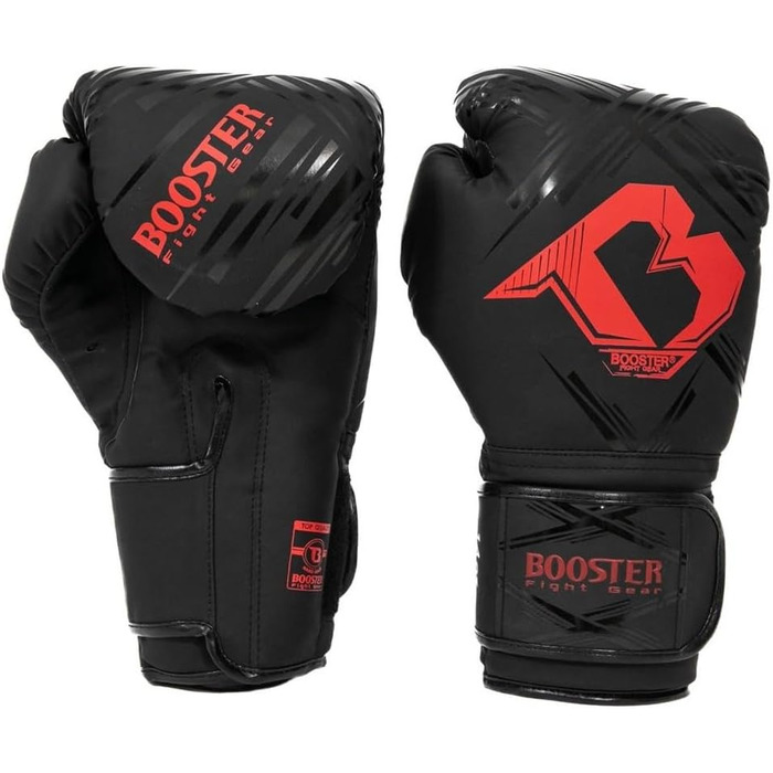 Боксерські рукавички Booster Fightgear BFG Alpha чорні/червоні для боксу, кікбоксингу, спарингу, муай-тай