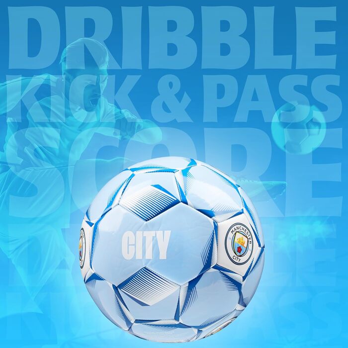 М'яч для футболу Manchester City FC, ліцензійний, розмір 3 або 5, подарунок для фанатів (світло-блакитний)
