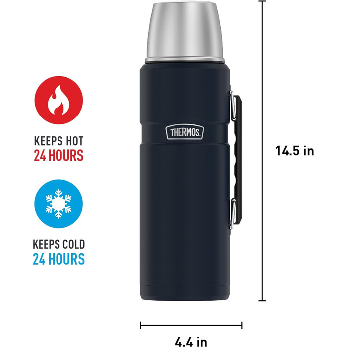 Термос THERMOS Stainless King SK2020, вакуумна ізоляція, 200 мл, синій матовий