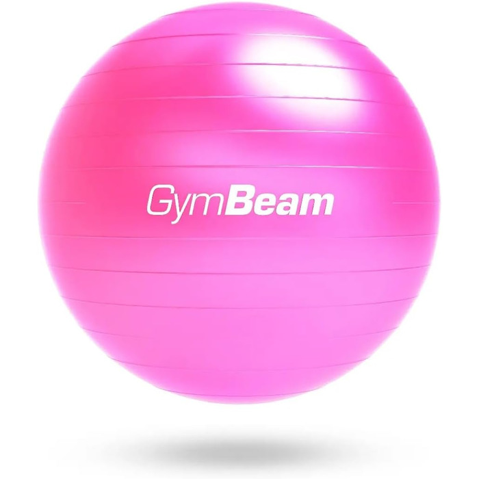 Гімнастичний м'яч GymBeam 85 см з насосом, рожевий — для стабільності, контролю тіла, профілактики та лікування болю у спині, зміцнення м'язів