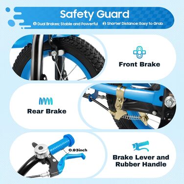 Дитяче велосипед 12 дюймів для дівчаток та підлітків, 3-6 років, з кошиком (блакитний)