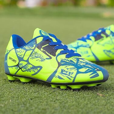 Дитячі футбольні бутси для хлопчиків та дівчаток, футбольні черевики для тренувань, розмір 38 EU, колір зелений