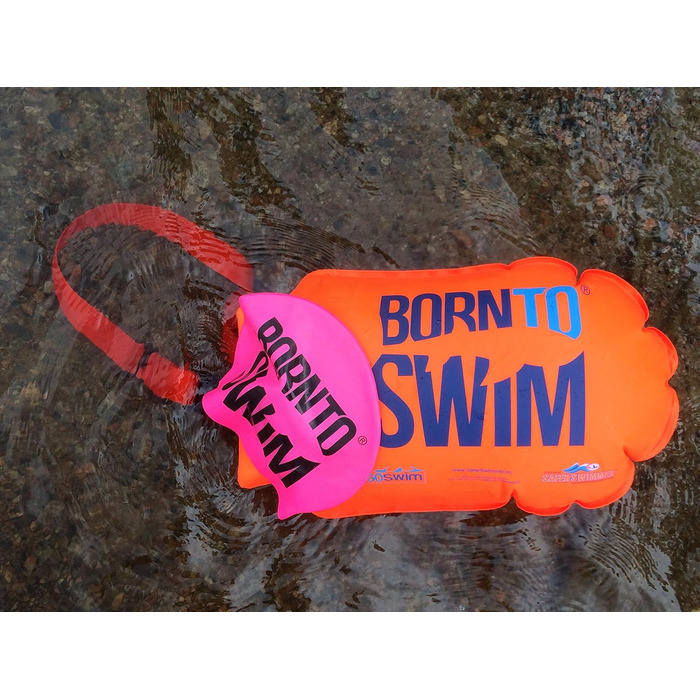 BornToSwim універсальна суха сумка та плавальна буй для відкритої води, для дорослих, помаранчева, 64×30 см, міцний матеріал, для плавців і тріатлоністів