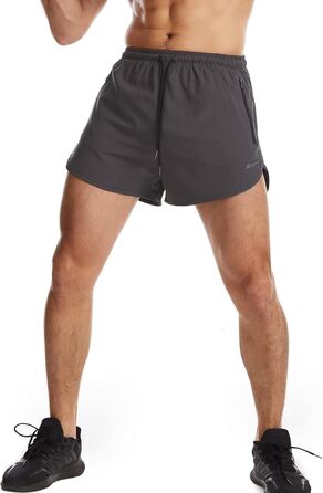 Шорти спортивні чоловічі Suwangi, короткі, швидковисихаючі, з внутрішньою сіткою, спортивні штани з кишенею (XL, сірий)