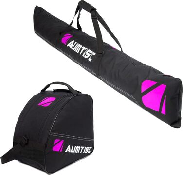 Сумка для лиж AUMTISC Skitasche Set - рожева, регулюється до 200 см, для 1 пари лиж та черевиків