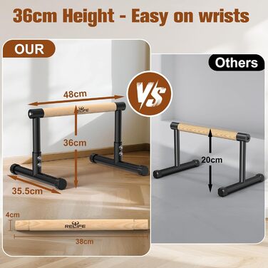 Стойка для віджимань та підтягувань RELIFE Calisthenics Black-3. Регульована висота, для занять вдома та в залі.