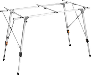 Стіл для кемпінгу Tectake®: розкладний, алюміній, велика стільниця 120x70.5 см, регульована висота, водостійкий, з сумкою