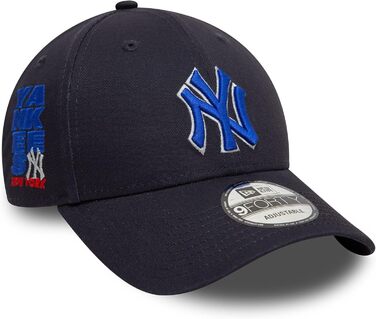 Кепка New Era Basecaps 9Forty з регульованим розміром, особливі дизайни, вигнутий козирок, логотип, універсальний розмір (New York Yankees #37298)
