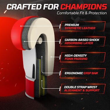 Боксерські рукавички Flexzion для спарингу та тренувань, Muay Thai, кікбоксинг, важкі мішки, захисне обладнання для рук
