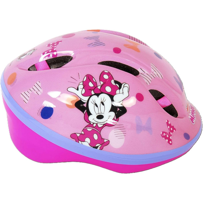 Дитячий велосипед 12 дюймів Disney Minnie Mouse з кошиком, тримачем для ляльки, гальмом, захисним щитком і шоломом, рожевий, для дівчаток