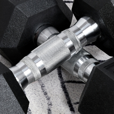 Набір гантелей HOMCOM Hexagon 2, 2x6 кг, чавун з гумовим чохлом, чорний| Аосом