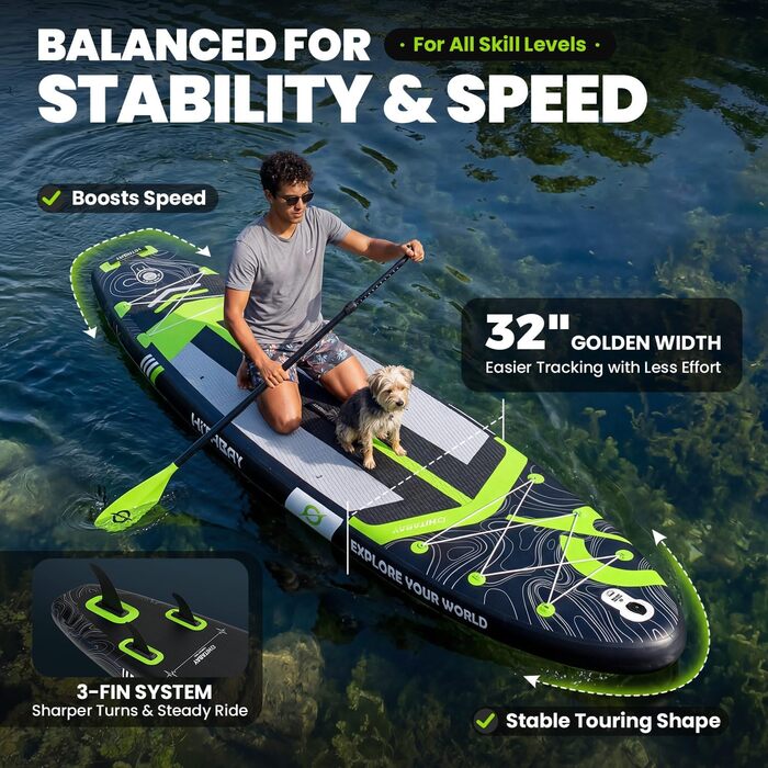 SUP Board PLANETEN надувний 320-335 см до 150 кг, комплект для початківців