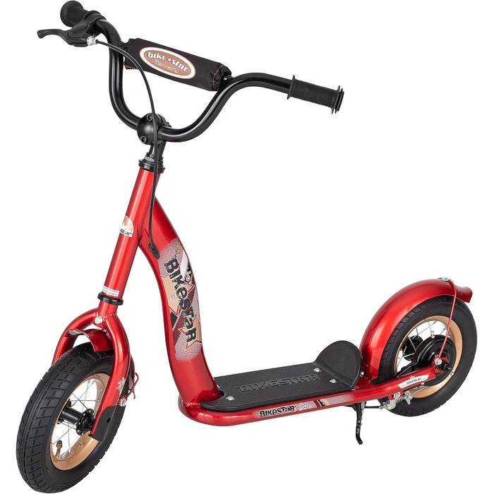 Дитячий самокат STAR SCOOTER з надувними колесами 10 дюймів для хлопчиків і дівчаток від 4 років, класичний трюковий самокат